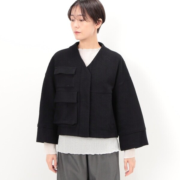 ギャバジン K．T（Gabardine K．T）/〔 +サイズ 〕 ツイードジャージー ブルゾンの通販は