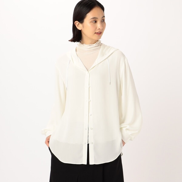 ギャバジン K．T（Gabardine K．T）/とろ〜んバックサテン フード付きブラウス