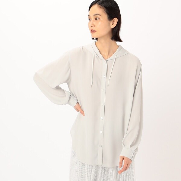 ギャバジン K．T（Gabardine K．T）/とろ〜んバックサテン フード付きブラウス_1