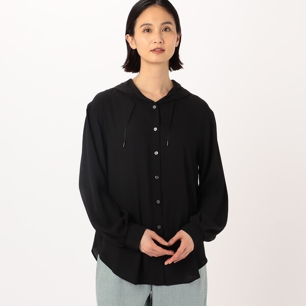 ギャバジン K．T（Gabardine K．T）/とろ〜んバックサテン フード付きブラウス_2