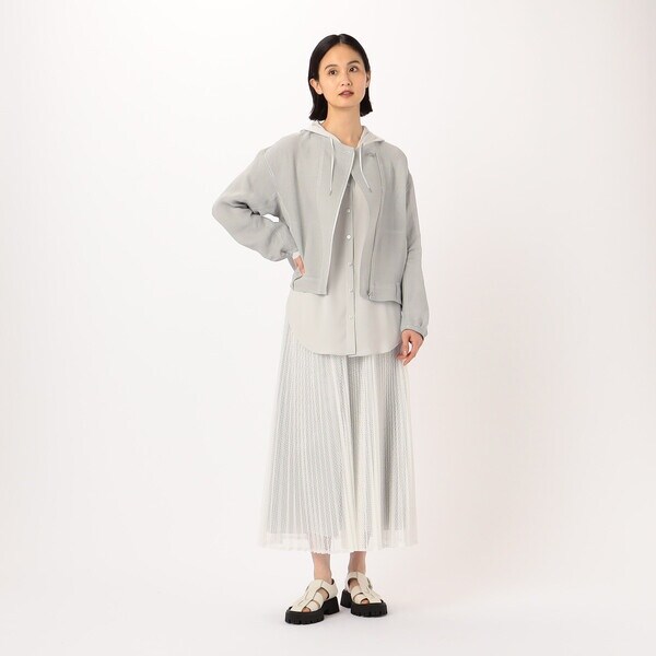 ギャバジン K．T（Gabardine K．T）/とろ〜んバックサテン フード付きブラウス_6