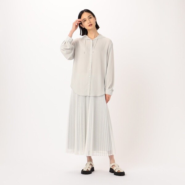 ギャバジン K．T（Gabardine K．T）/とろ〜んバックサテン フード付きブラウス_7