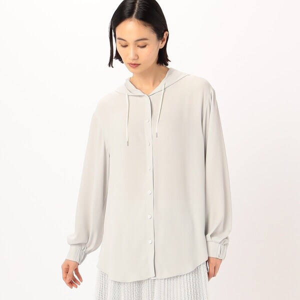 ギャバジン K．T（Gabardine K．T）/とろ〜んバックサテン フード付きブラウス_9