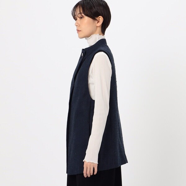 ギャバジン K．T（Gabardine K．T）/和紙混ツィード ボトルネックジレ