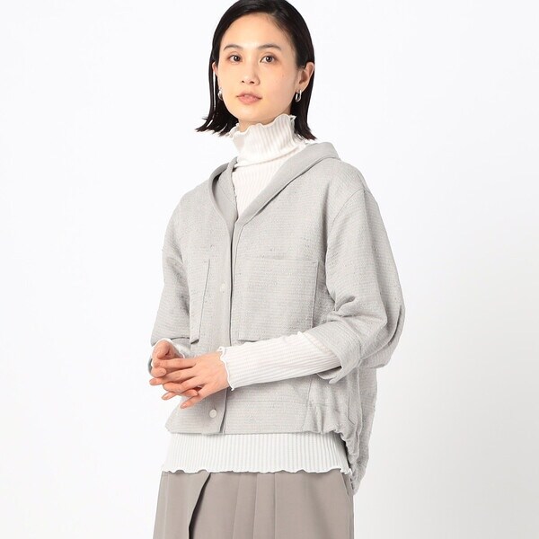 ギャバジン K．T（Gabardine K．T）/和紙混ツィード フード襟ブルゾン