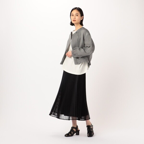 ギャバジン K．T（Gabardine K．T）/〔 +サイズ 〕 T／Cレース プリーツスカート_3