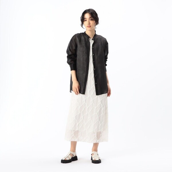 ギャバジン K．T（Gabardine K．T）/シアー ラミー麻 バンドカラー