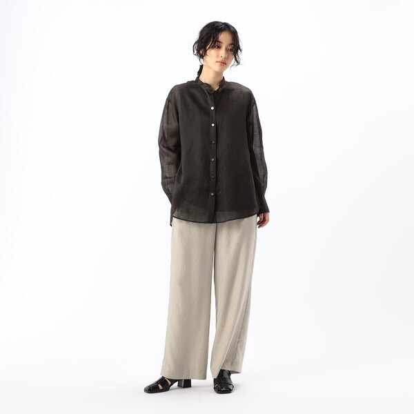 ギャバジン K．T（Gabardine K．T）/シアー ラミー麻 バンドカラー