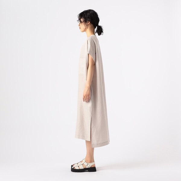 ギャバジン K．T（Gabardine K．T）/〔 +サイズ 〕 アセテートリネンタッサー クルーネックロングシャツジレ_5