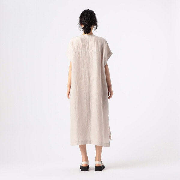 ギャバジン K．T（Gabardine K．T）/〔 +サイズ 〕 アセテートリネンタッサー クルーネックロングシャツジレ_6