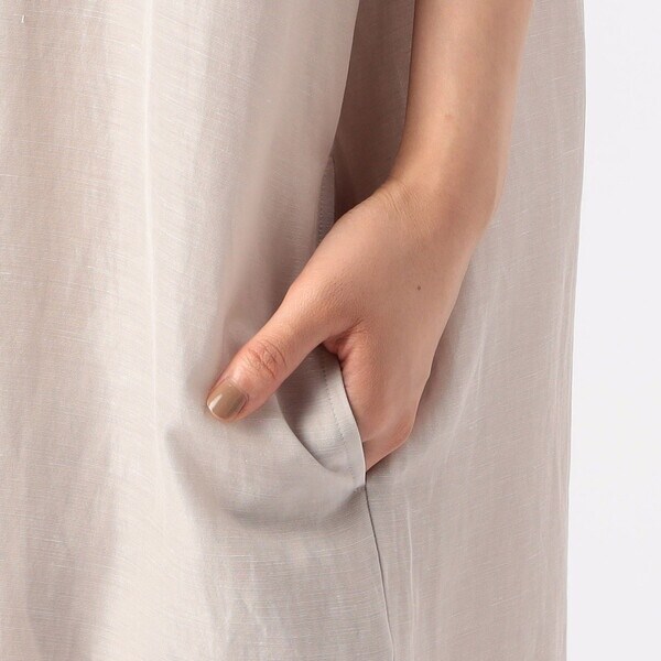 ギャバジン K．T（Gabardine K．T）/〔 +サイズ 〕 アセテートリネンタッサー クルーネックロングシャツジレ_10