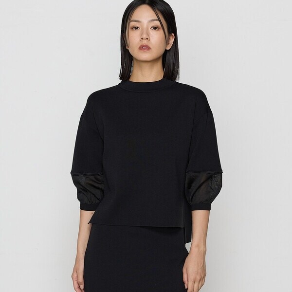 ギャバジン K．T（Gabardine K．T）/ミラノリブ×シアー ボリュームスリーブセーターの通販は 22,880円