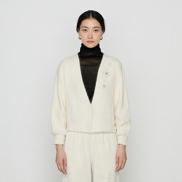 ギャバジン K．T（Gabardine K．T）/ラクーン×アンゴラブレンドヤーン パーティーニット・ショートカーデ_6