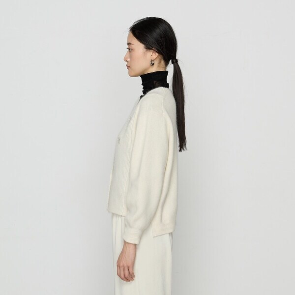 ギャバジン K．T（Gabardine K．T）/ラクーン×アンゴラブレンドヤーン パーティーニット・ショートカーデ_7