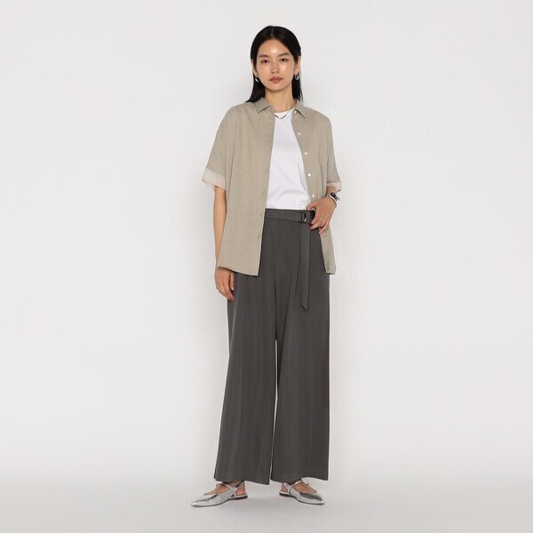 ギャバジン K.T] ハイテンションポンチ タックワイドパンツ ギャバジン