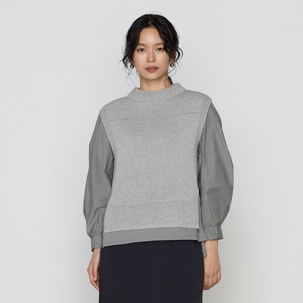 ギャバジン K．T（Gabardine K．T）/BCIコットン×ポリエステル ラメ切り替えニットベストの通販は