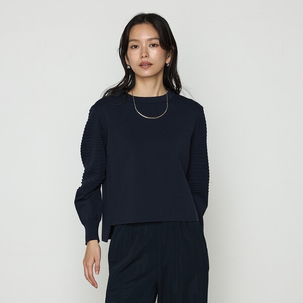 ギャバジン K．T（Gabardine K．T）/〔 +サイズ 〕 ブライトストレッチヤーン ミラノリブバナナスリーブセーター