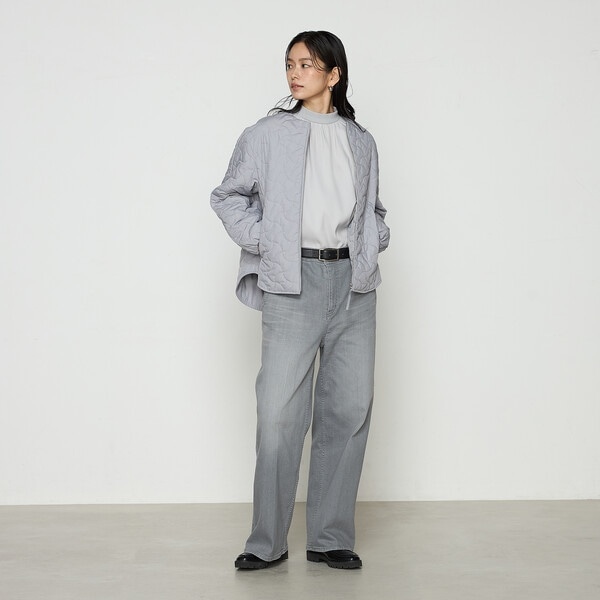ギャバジン K．T（Gabardine K．T）/〔 +サイズ 〕 波柄Wキルト ノーカラーブルゾン_2