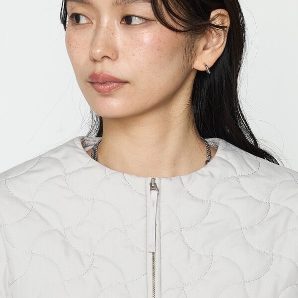 ギャバジン K．T（Gabardine K．T）/〔 +サイズ 〕 波柄Wキルト ノーカラーブルゾン_10