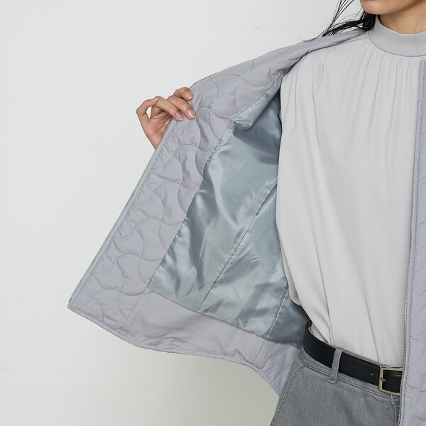 ギャバジン K．T（Gabardine K．T）/〔 +サイズ 〕 波柄Wキルト ノーカラーブルゾン_12