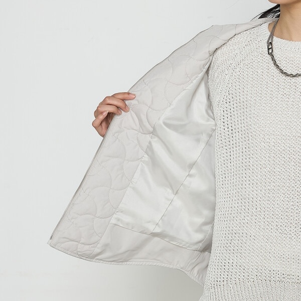 ギャバジン K．T（Gabardine K．T）/〔 +サイズ 〕 波柄Wキルト ノーカラーブルゾン_13