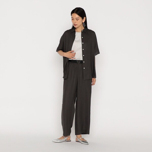 ギャバジンktの 麻襟ぬきシャツ 麻調合繊 レイヤードブルゾン