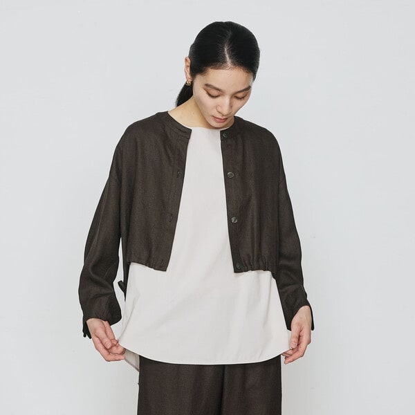ギャバジン K．T（Gabardine K．T）/麻調合繊 レイヤードブルゾン_2