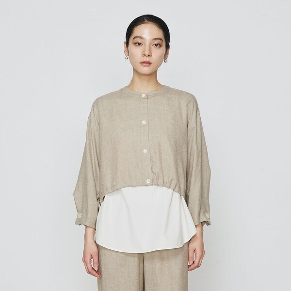 ギャバジン K．T（Gabardine K．T）/麻調合繊 レイヤードブルゾン_11