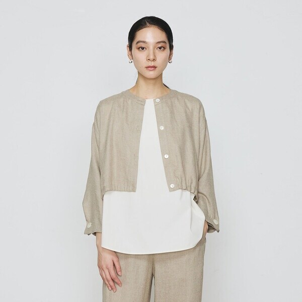 ギャバジン K．T（Gabardine K．T）/麻調合繊 レイヤードブルゾン_12