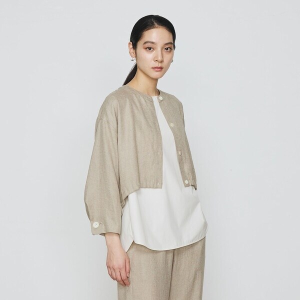 ギャバジン K．T（Gabardine K．T）/麻調合繊 レイヤードブルゾン_13