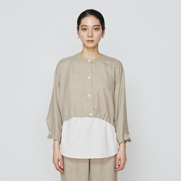 ギャバジン K．T（Gabardine K．T）/麻調合繊 レイヤードブルゾン_19