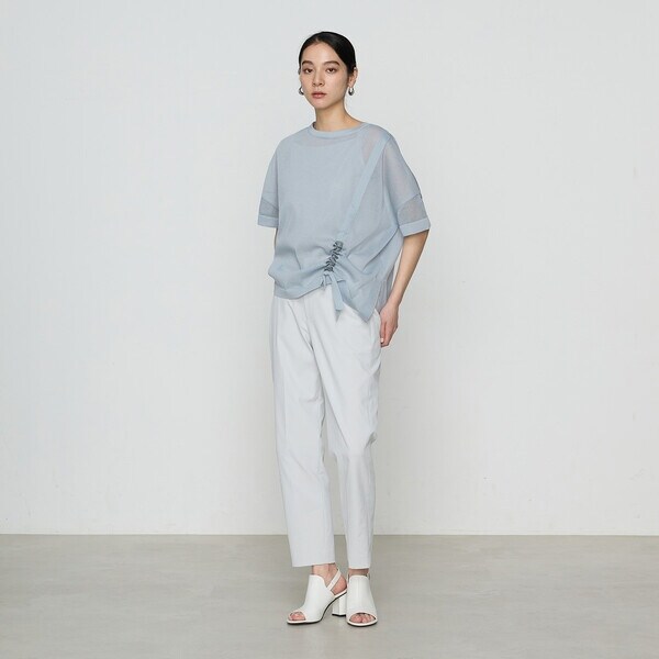 ギャバジン K．T（Gabardine K．T）/オーガニックコットン×リサイクルPe ドローストリングシアーセーター_12