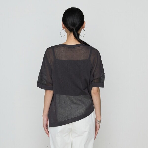 ギャバジン K．T（Gabardine K．T）/オーガニックコットン×リサイクルPe ドローストリングシアーセーター_16