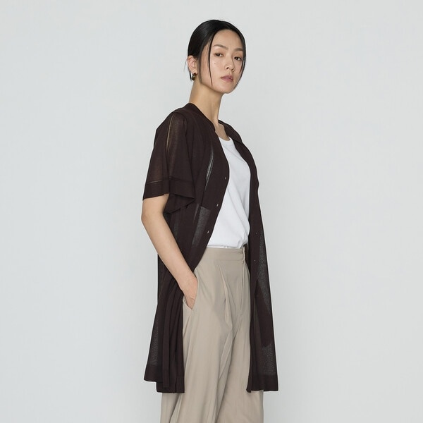 ギャバジン K．T（Gabardine K．T）/シャイニーシアーヤーン シアーロングカーデ