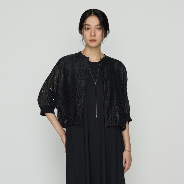 ギャバジン K．T（Gabardine K．T）/〔 +サイズ 〕 エンブロイダリー ラミー刺繍ブルゾン