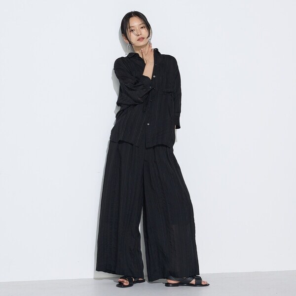 ギャバジン K．T（Gabardine K．T）/ジャカードボーダー タックワイドパンツ_11