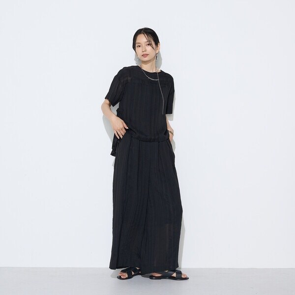ギャバジン K．T（Gabardine K．T）/ジャカードボーダー タックワイドパンツ_12