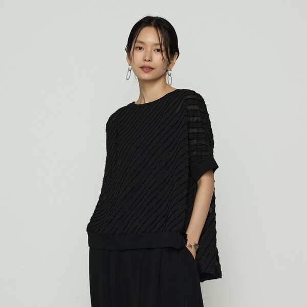 ギャバジン K．T（Gabardine K．T）/バイアス柄カットジャカード バイアス柄プルオーバー