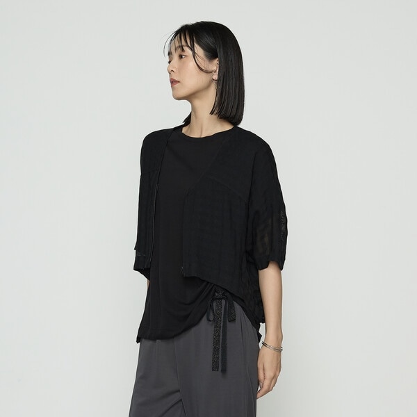 ギャバジン K．T（Gabardine K．T）/チェック柄カラミ ショートブルゾン