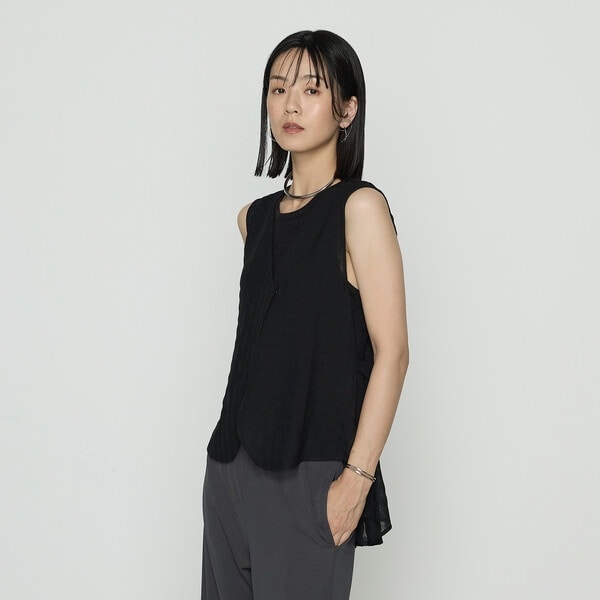 ギャバジン K．T（Gabardine K．T）/チェック柄カラミ ジレ