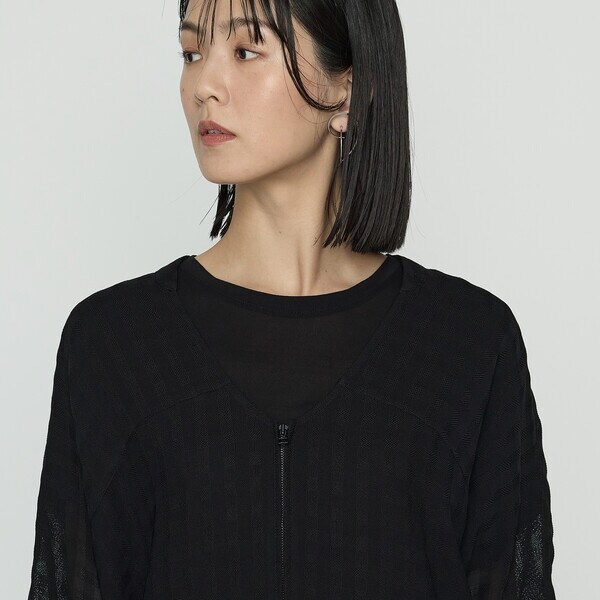 ギャバジン K．T（Gabardine K．T）/〔 +サイズ 〕 チェック柄カラミ ショートブルゾン_12