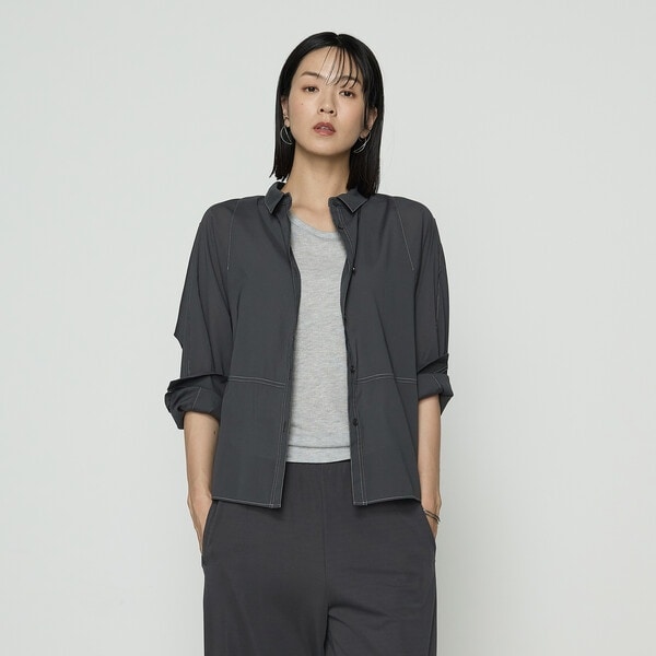 ギャバジン K．T（Gabardine K．T）/ドライオーガンジー ステッチワークドルマンシャツ