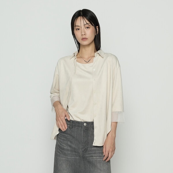 ギャバジン K．T（Gabardine K．T）/ポリスエード タンクトップ付きブラウス