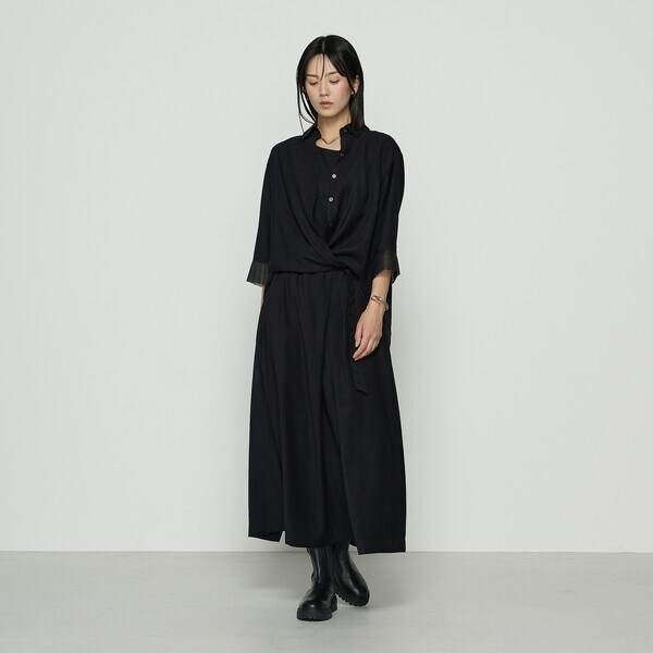 ギャバジン K．T（Gabardine K．T）/ポリスエード タンクトップ付きブラウス