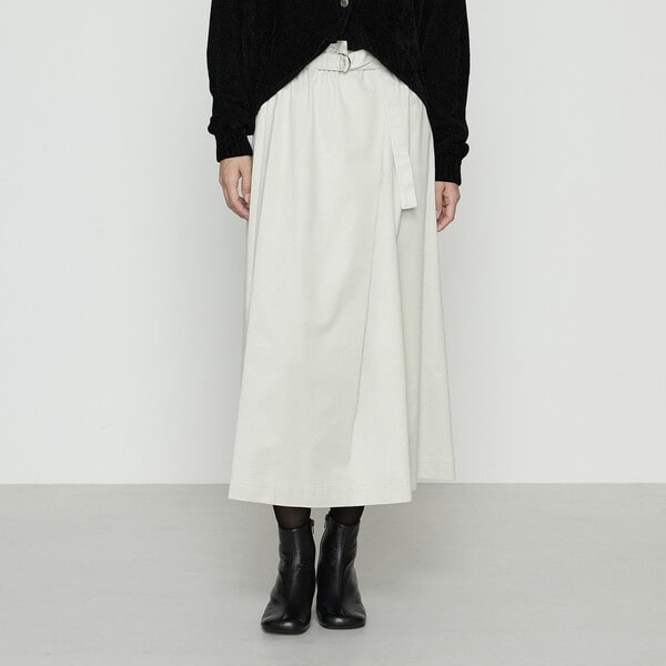 ギャバジン K．T（Gabardine K．T）/ポリスエード ラップ風スカート_1