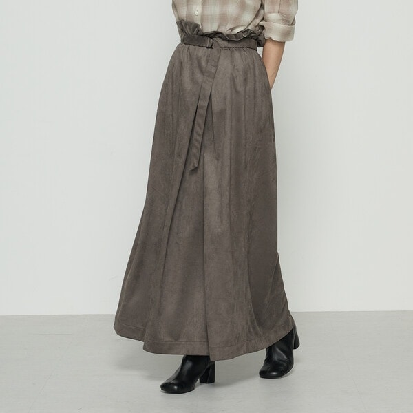 ギャバジン K．T（Gabardine K．T）/ポリスエード ラップ風スカート_2
