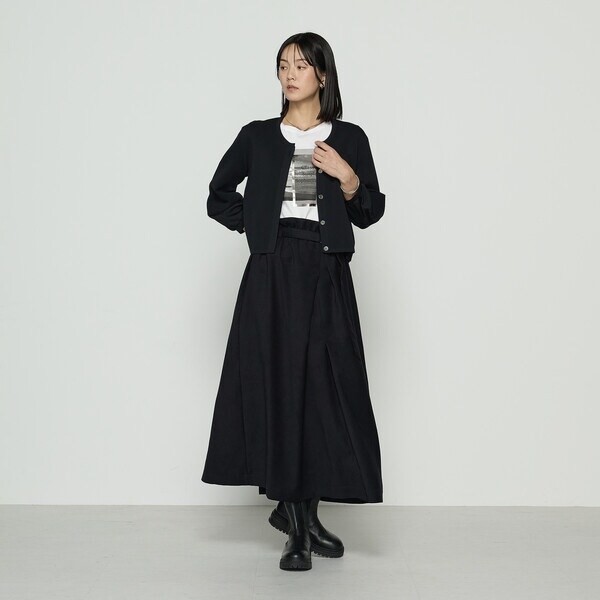 ギャバジン K．T（Gabardine K．T）/ポリスエード ラップ風スカート_3