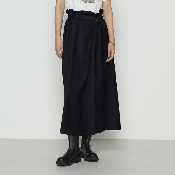 ギャバジン K．T（Gabardine K．T）/ポリスエード ラップ風スカート_5