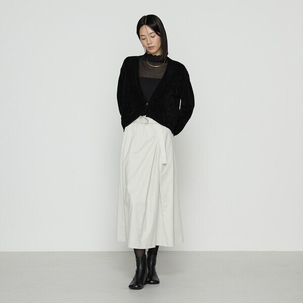 ギャバジン K．T（Gabardine K．T）/ポリスエード ラップ風スカート_6