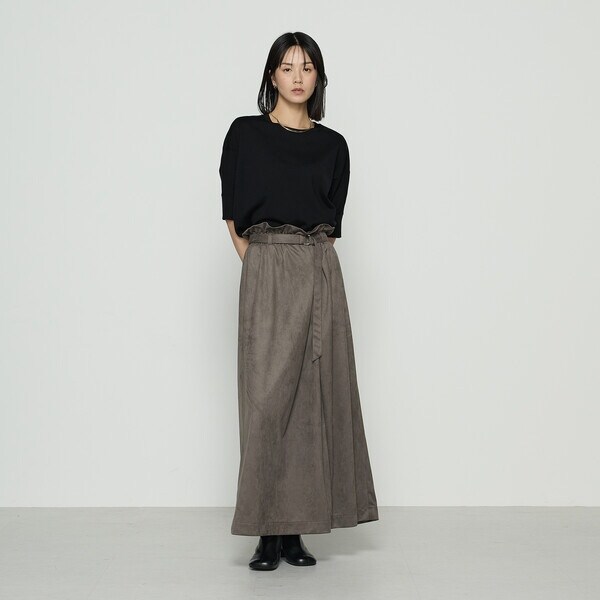 ギャバジン K．T（Gabardine K．T）/ポリスエード ラップ風スカート_10
